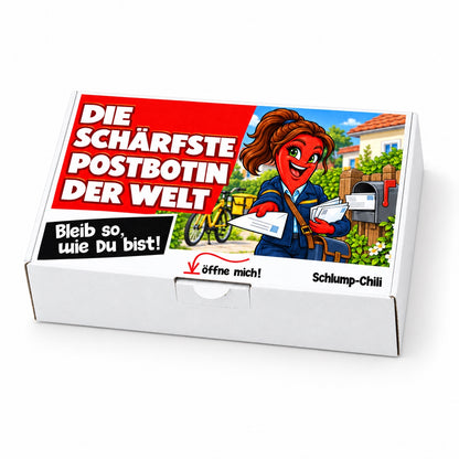 Die schärfste Postbotin der Welt – Geschenkbox Schrägansicht