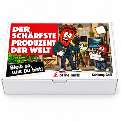 Der schärfste Produzent der Welt – Geschenkschachtel frontal