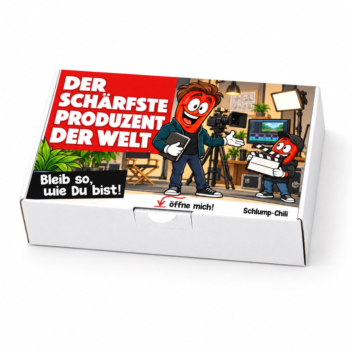 Der schärfste Produzent der Welt – Geschenkschachtel schräg