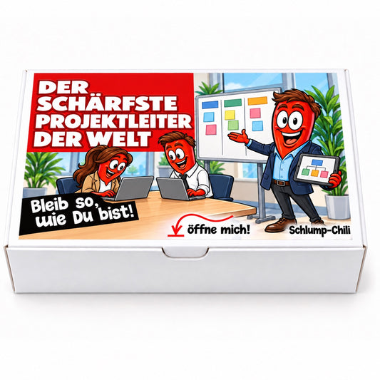 Der schärfste Projektleiter der Welt – Geschenkschachtel frontal