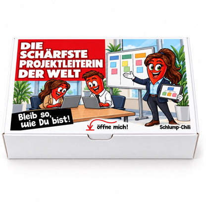 Die schärfste Projektleiterin der Welt – Geschenkschachtel frontal