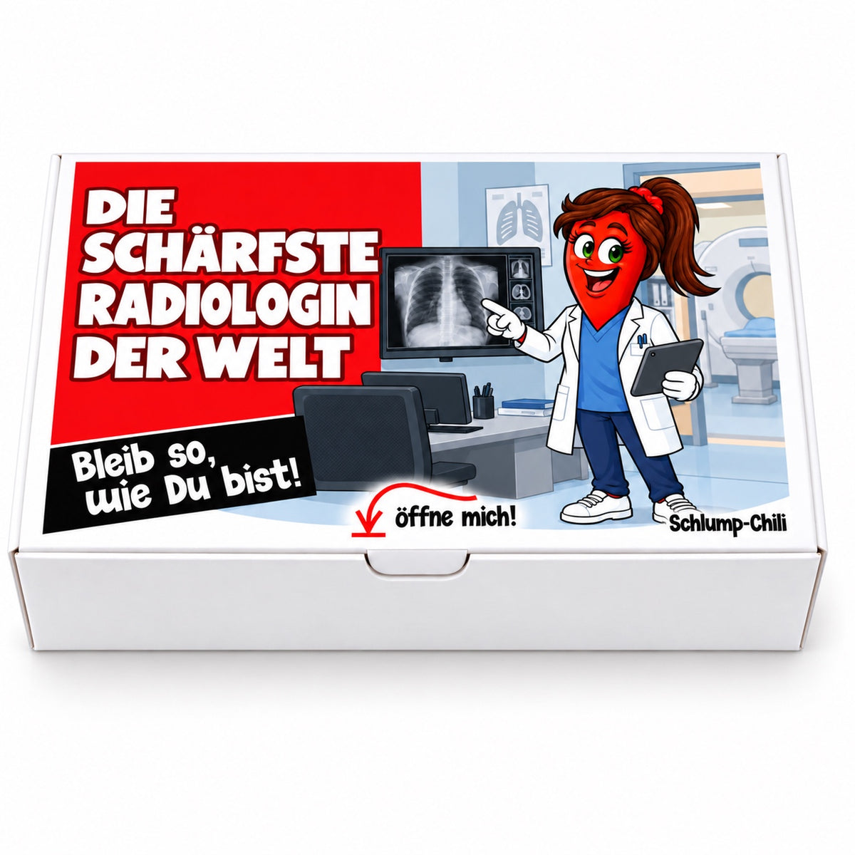 Die schärfste Radiologin der Welt – Geschenkschachtel frontal