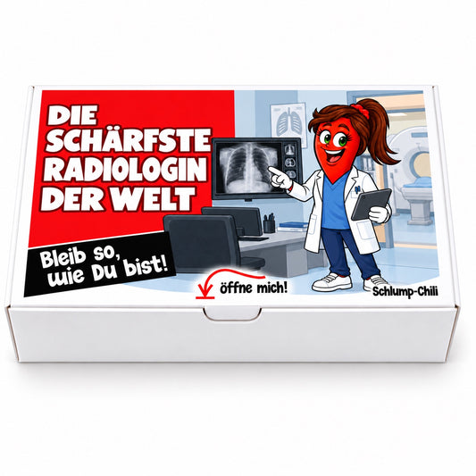 Die schärfste Radiologin der Welt – Geschenkschachtel frontal