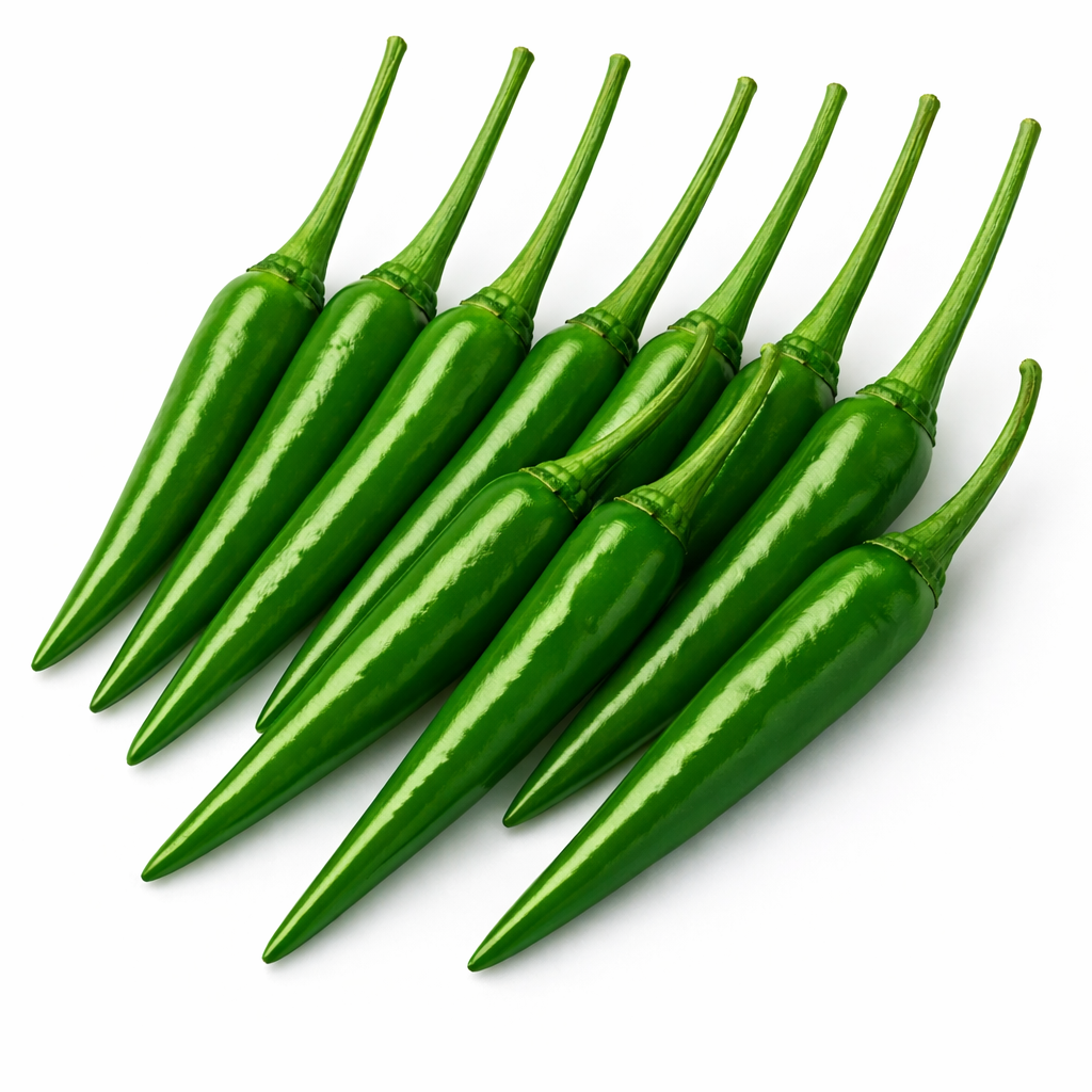 Frische Birds Eye Chilis rot, grün (Piri Piri)