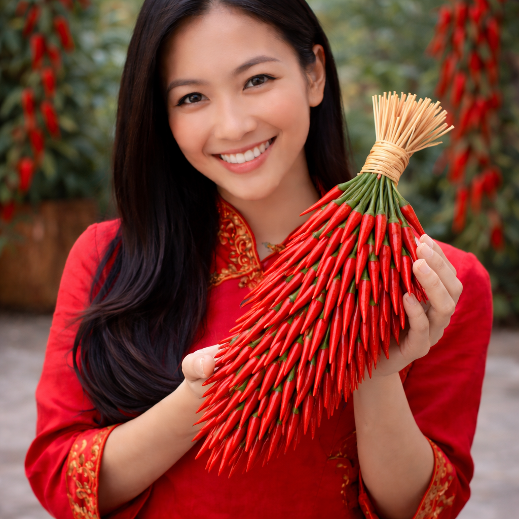 Frische Birds Eye Chilis rot, grün (Piri Piri)