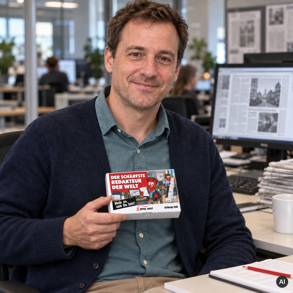 Der schärfste Redakteur der Welt – Geschenkidee (AI)