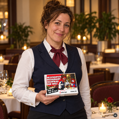 Die schärfste Restaurantfachfrau der Welt – Geschenkidee (AI)