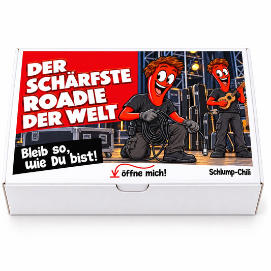 Der schärfste Roadie der Welt – weiße Geschenkbox, Vorderansicht