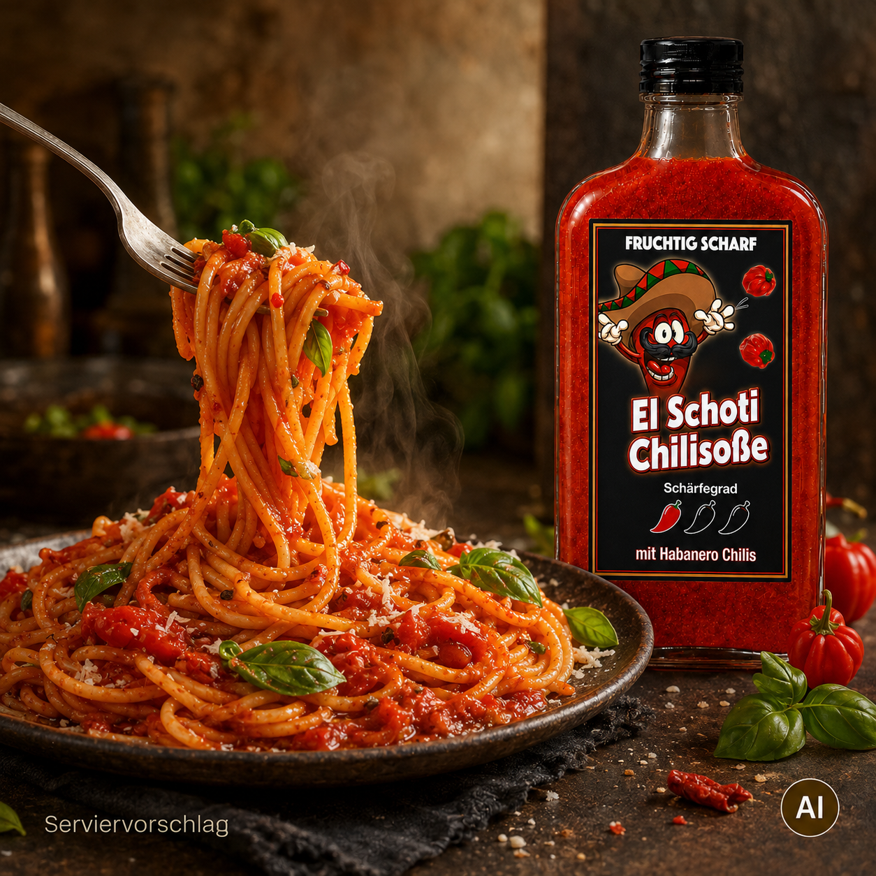Scharfe Habanero Chilisoße Pasta