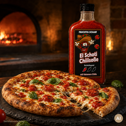 Scharfe Habanero Chilisoße Pizza