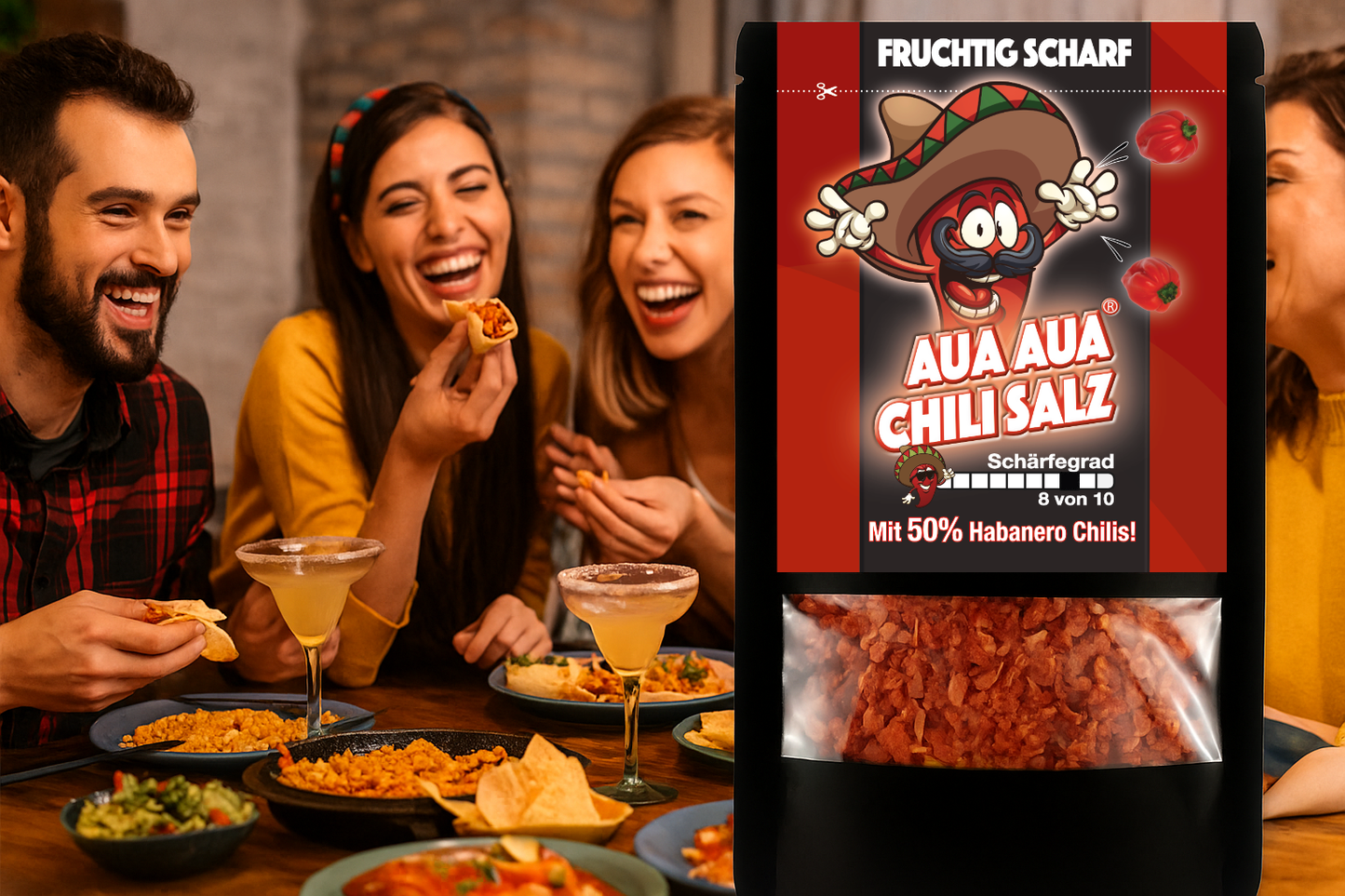AUAAUA scharfe Chili Gewürzsalz Probierpack 20g