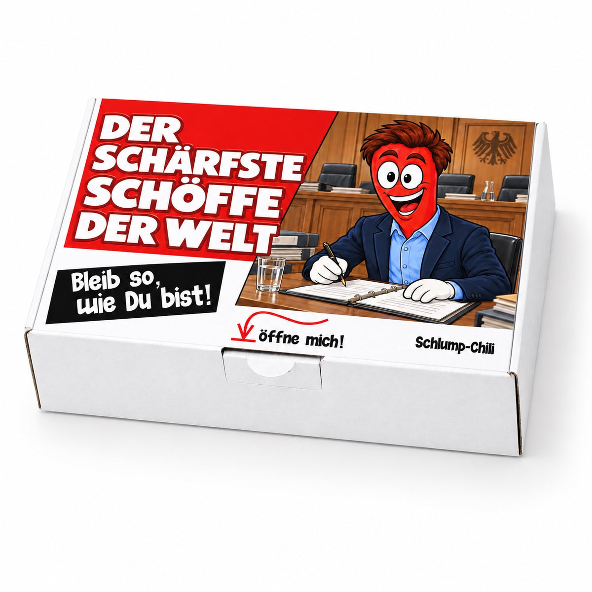 Der schärfste Schöffe der Welt – Geschenkbox Schrägansicht