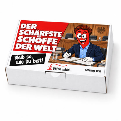 Der schärfste Schöffe der Welt – Geschenkbox Schrägansicht