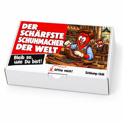 Der schärfste Schuhmacher der Welt – Geschenkschachtel schräg