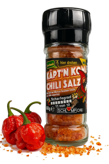 KÄPT'N KOMA schärfstes Chilisalz Gewürzmühle