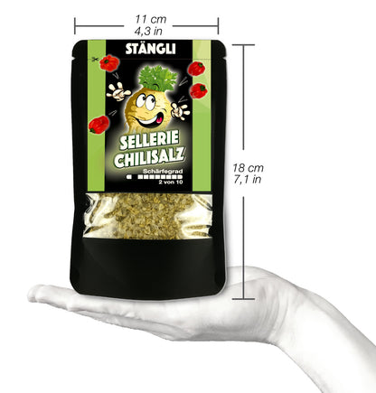 STÄNGLI Sellerie Chili Gewürzsalz Nachfüllpack für Gewürzmühlen 80g