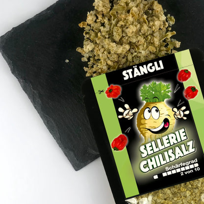 STÄNGLI Sellerie Chili Gewürzsalz Nachfüllpack für Gewürzmühlen 80g