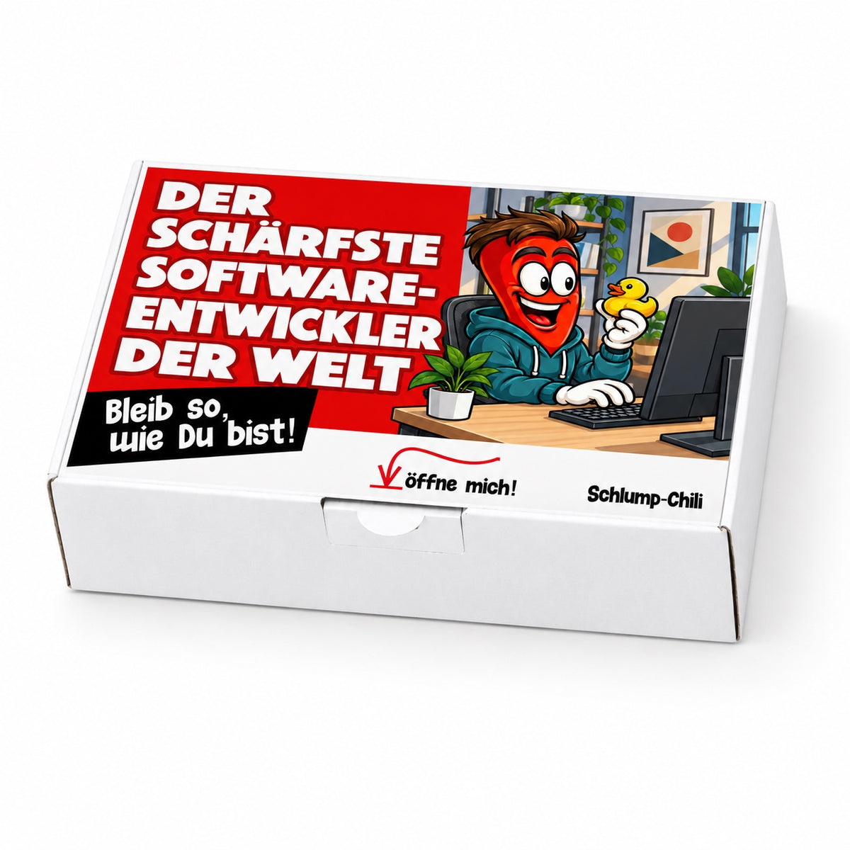 Der schärfste Softwareentwickler der Welt – Geschenkschachtel schräg