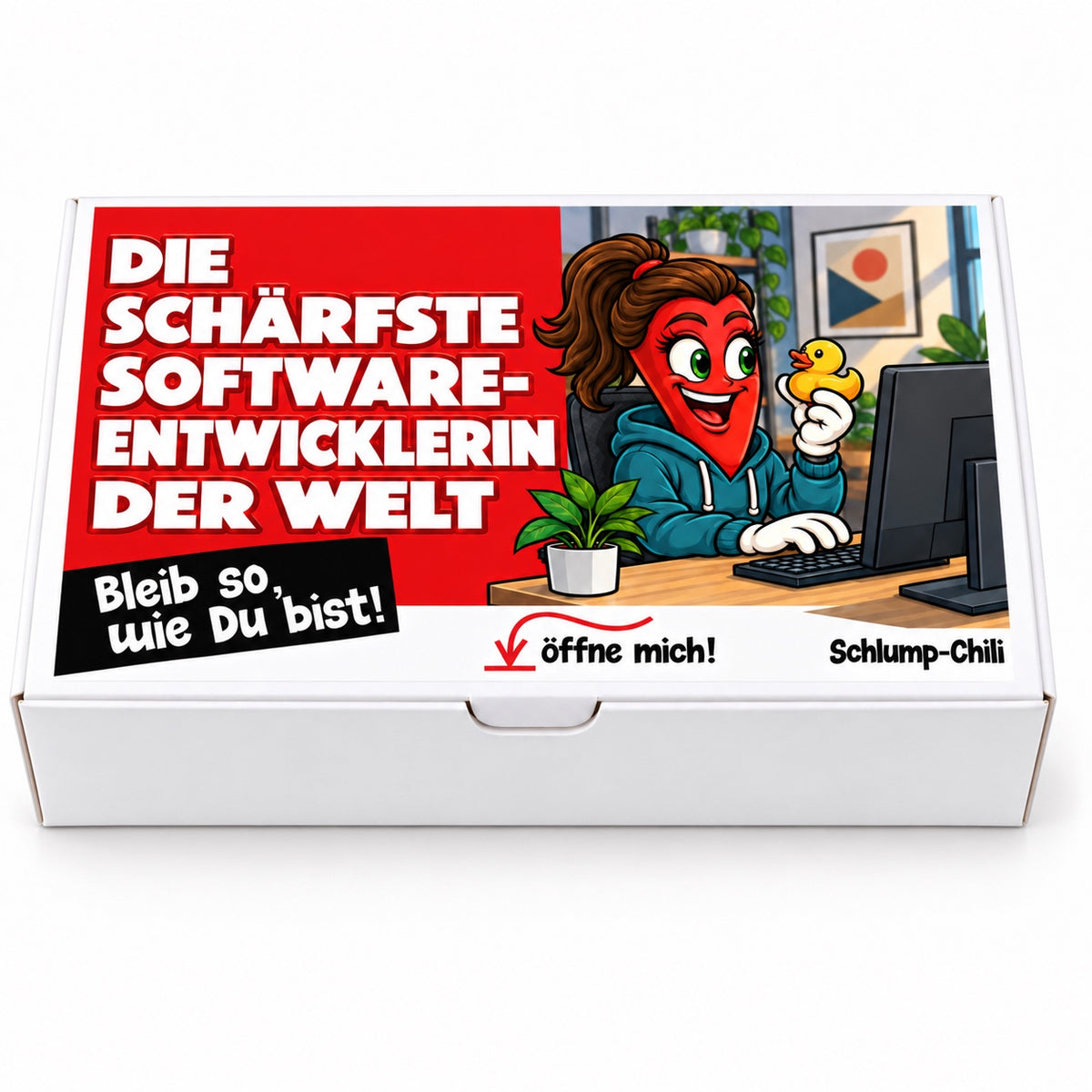 Die schärfste Softwareentwicklerin der Welt – Geschenkschachtel frontal