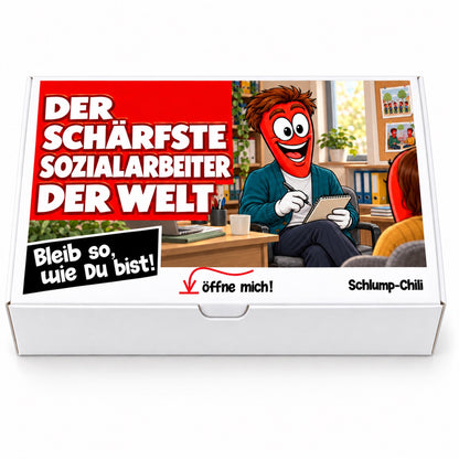 Der schärfste Sozialarbeiter der Welt – Geschenkbox Vorderansicht