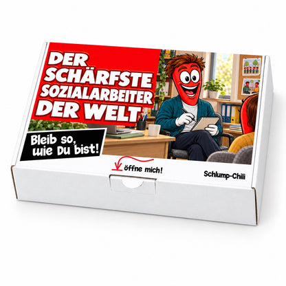 Der schärfste Sozialarbeiter der Welt – Geschenkbox Schrägansicht