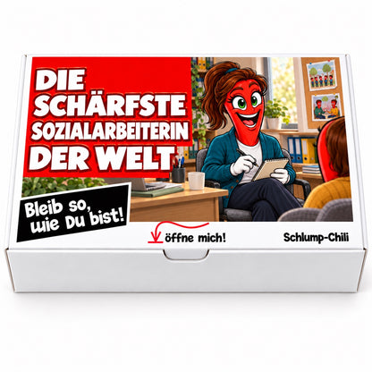 Die schärfste Sozialarbeiterin der Welt – Geschenkbox Vorderansicht