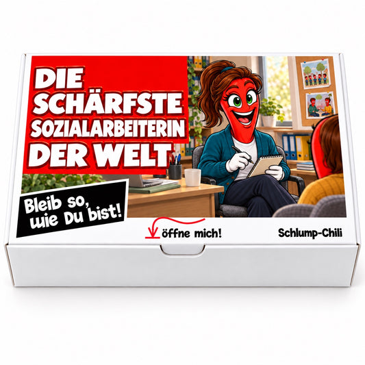 Die schärfste Sozialarbeiterin der Welt – Geschenkbox Vorderansicht