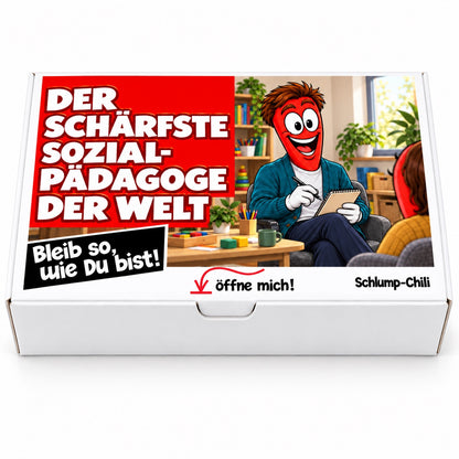 Der schärfste Sozialpädagoge der Welt – Geschenkbox Vorderansicht