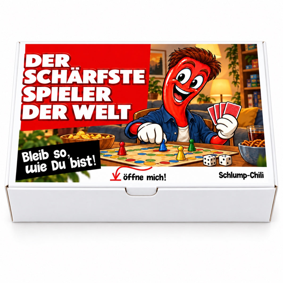 Der schärfste Spieler der Welt – Geschenkbox Vorderansicht