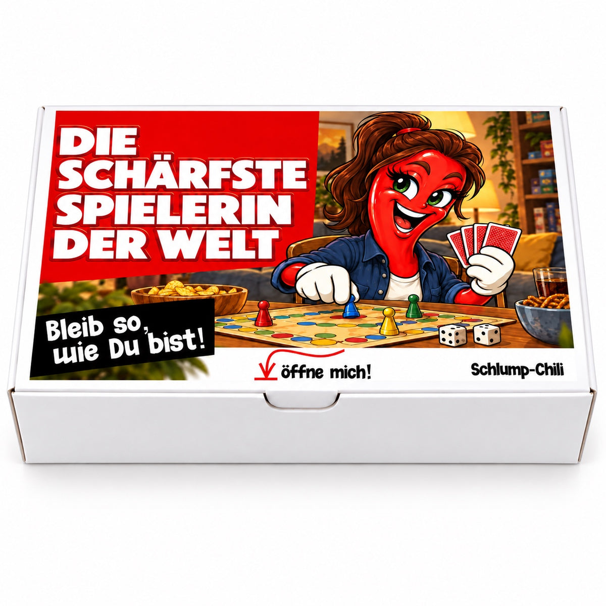 Die schärfste Spielerin der Welt – Geschenkbox Vorderansicht