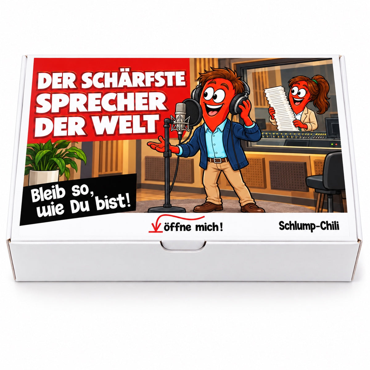 Der schärfste Sprecher der Welt – Geschenkbox Vorderansicht