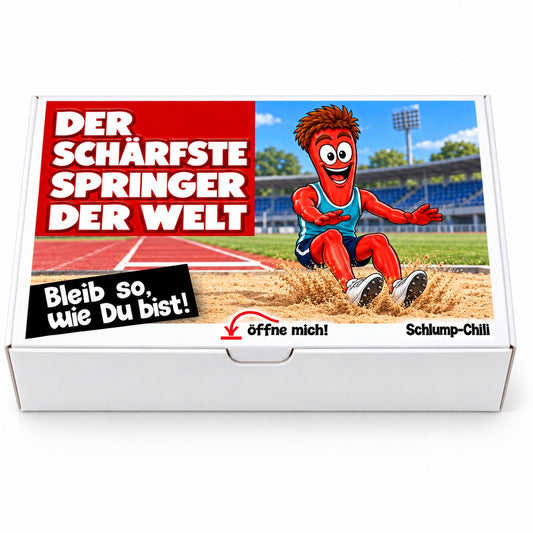 Der schärfste Springer der Welt – weiße Geschenkbox, Vorderansicht