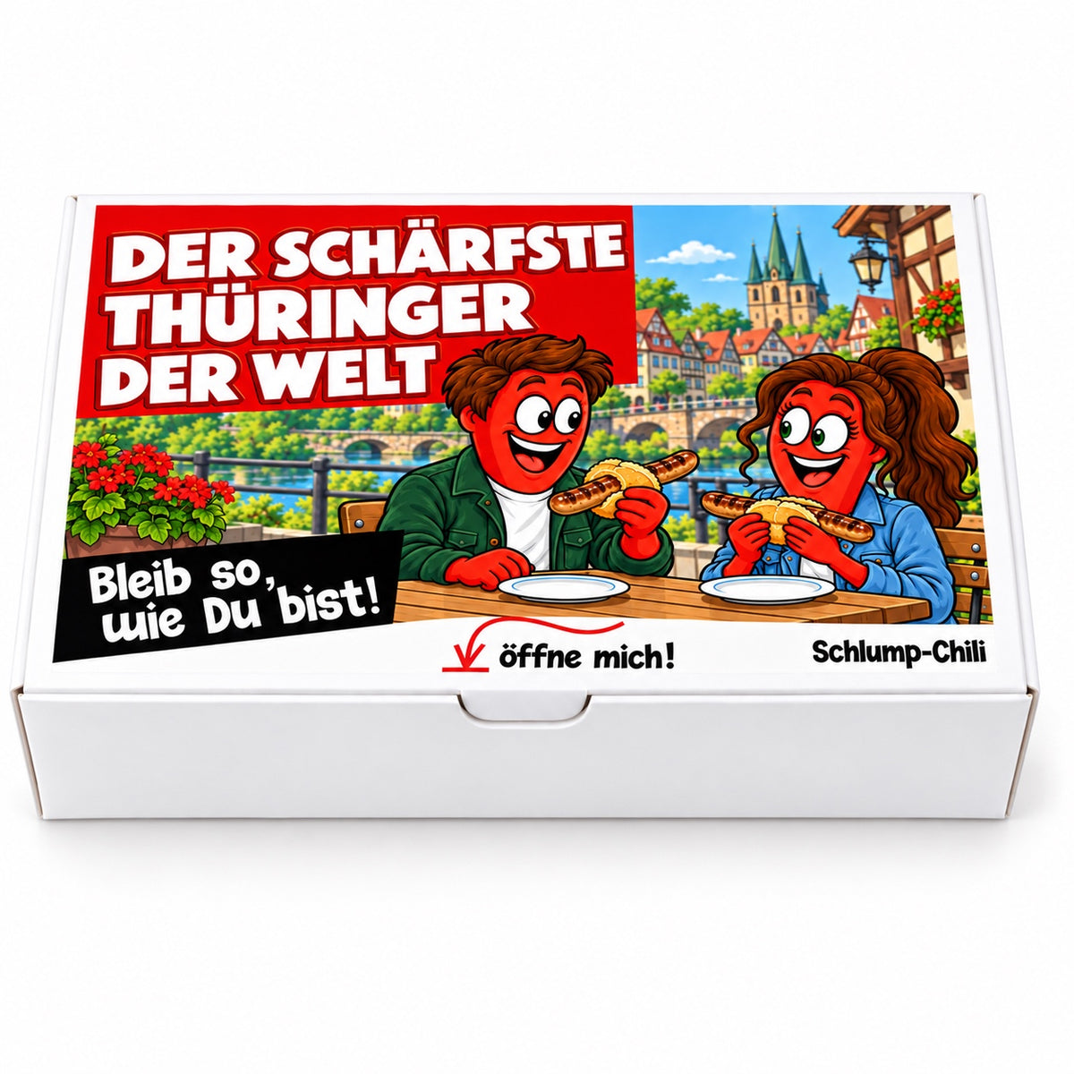 Der schärfste Thüringer der Welt – Geschenkbox Vorderansicht