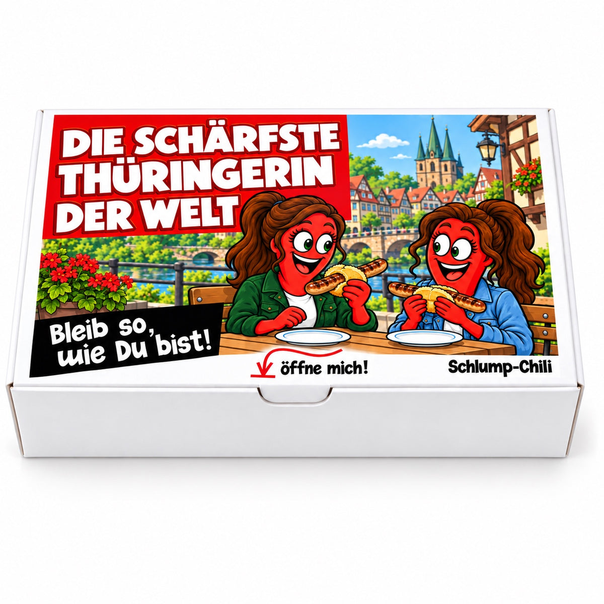 Die schärfste Thüringerin der Welt – Geschenkbox Vorderansicht