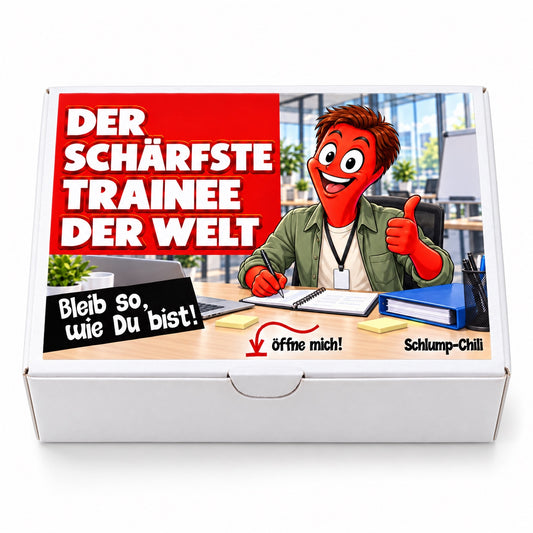Der schärfste Trainee der Welt – weiße Geschenkbox, Vorderansicht