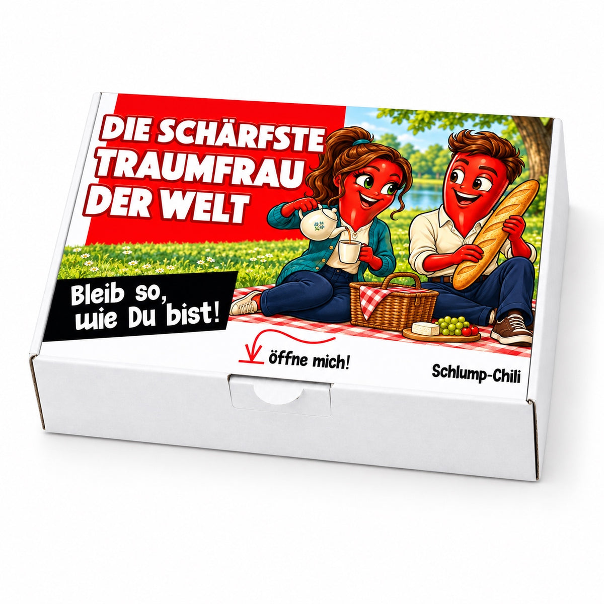 Die schärfste Traumfrau der Welt – Geschenkbox Schrägansicht
