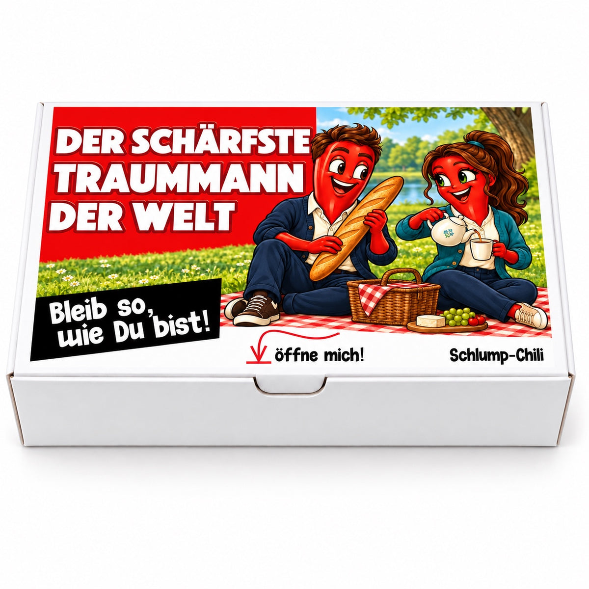 Der schärfste Traummann der Welt – Geschenkbox Vorderansicht