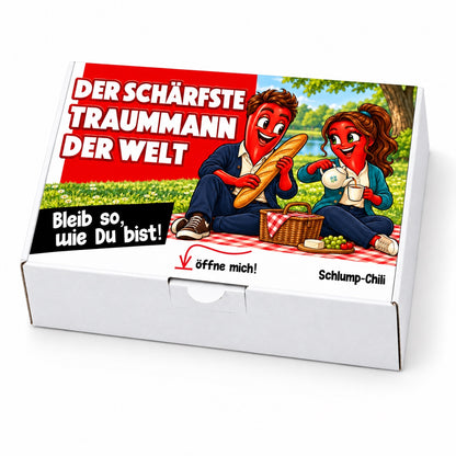 Der schärfste Traummann der Welt – Geschenkbox Schrägansicht