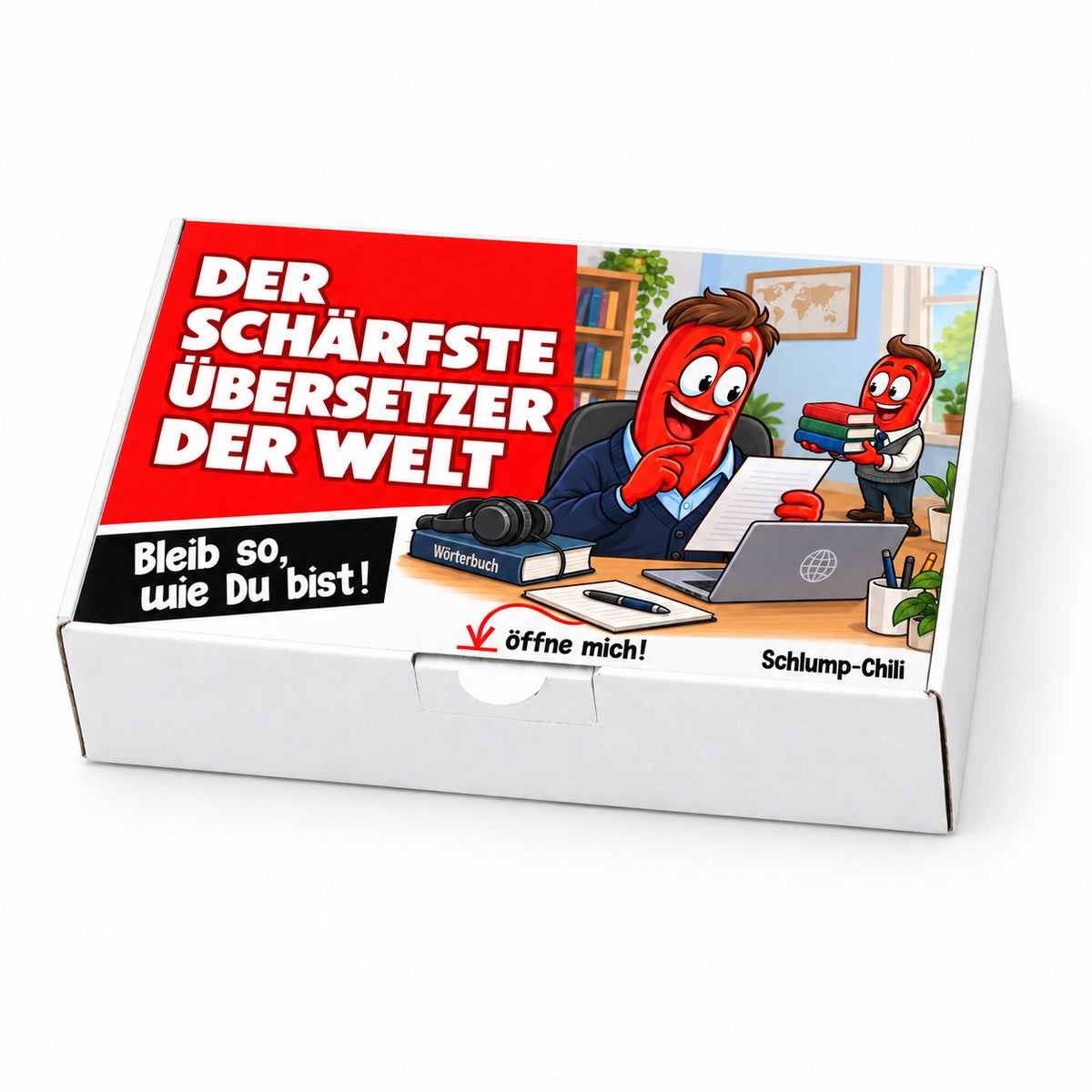 Der schärfste Übersetzer der Welt – Geschenkschachtel schräg