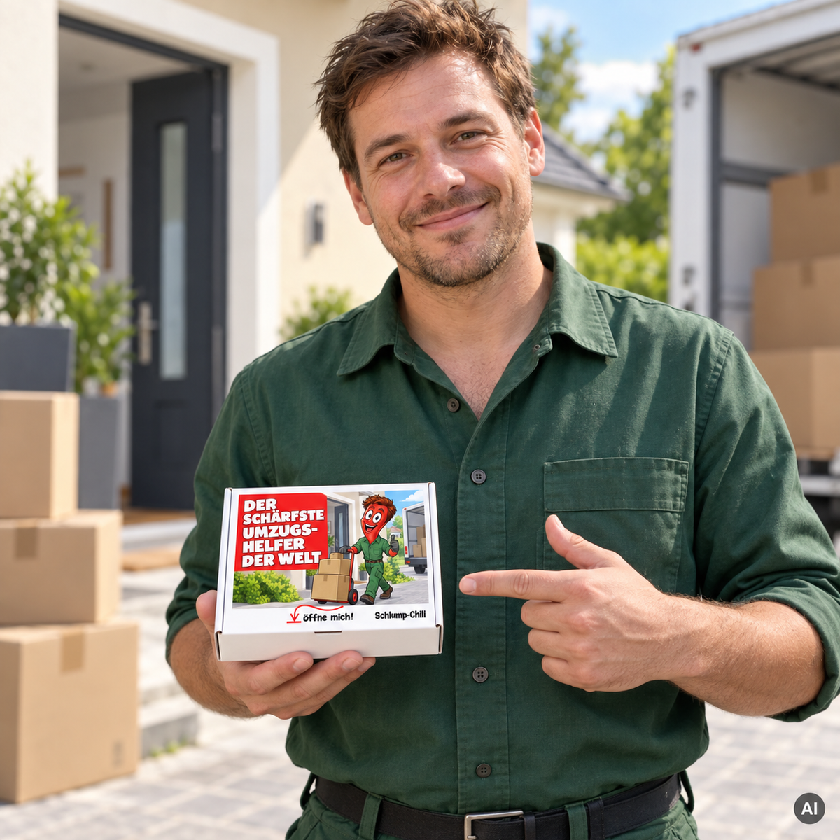 Der schärfste Umzugshelfer der Welt – Geschenkidee (AI)