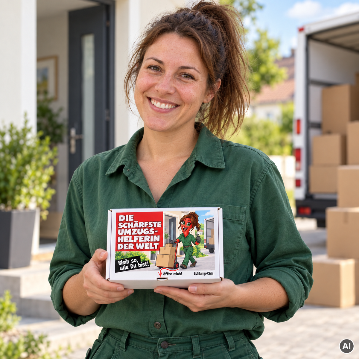 Die schärfste Umzugshelferin der Welt – Geschenkidee (AI)