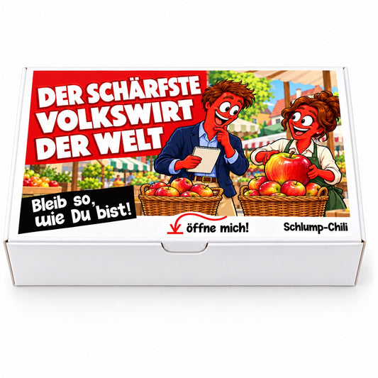 Der schärfste Volkswirt der Welt – Geschenkbox Vorderansicht