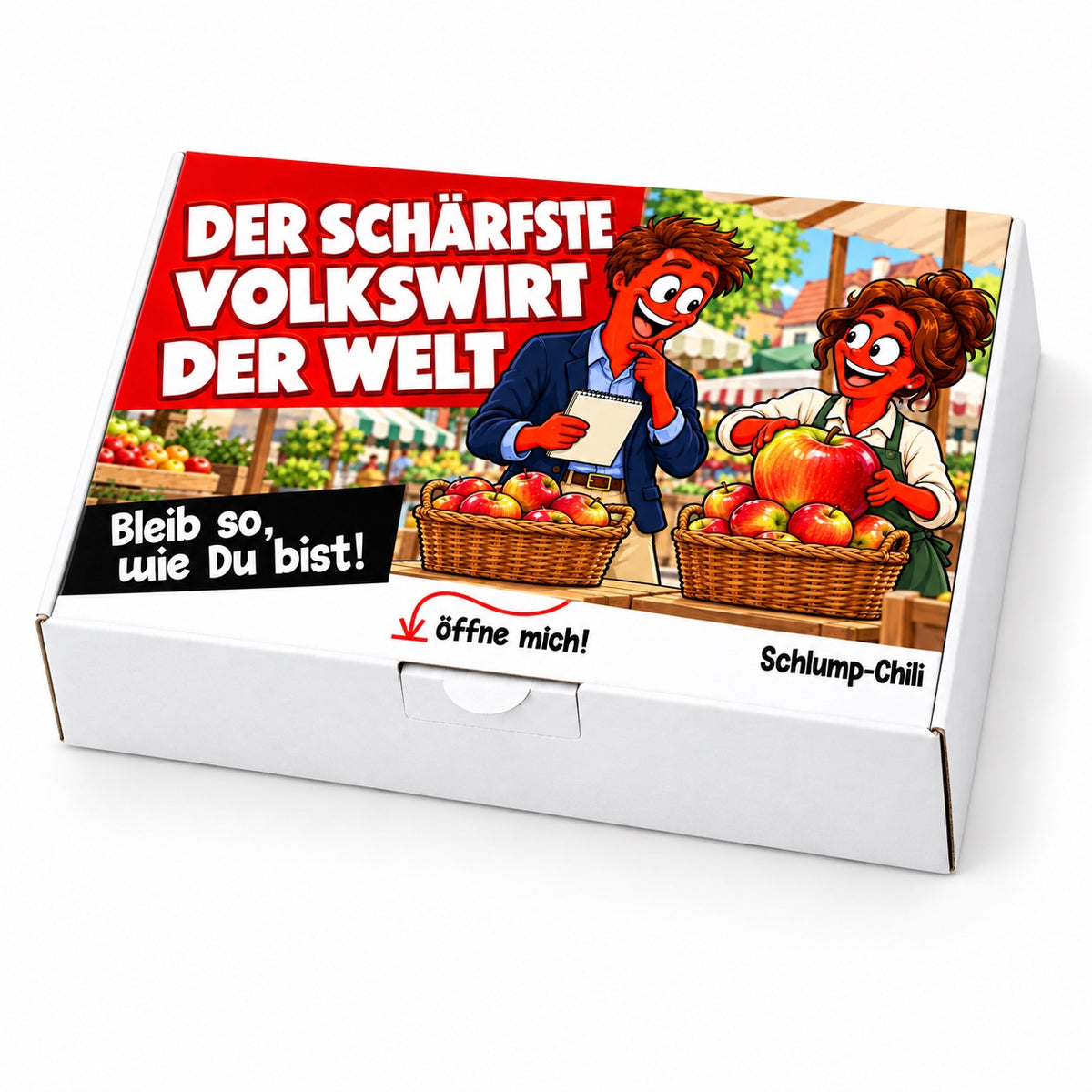 Der schärfste Volkswirt der Welt – Geschenkbox Schrägansicht