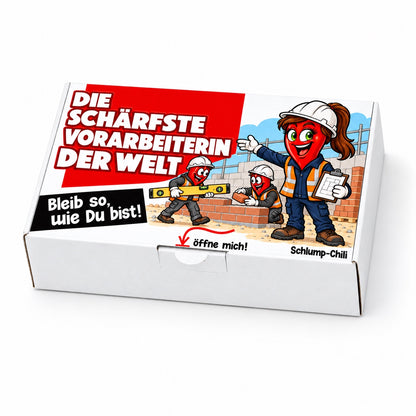Die schärfste Vorarbeiterin der Welt – Geschenkschachtel schräg