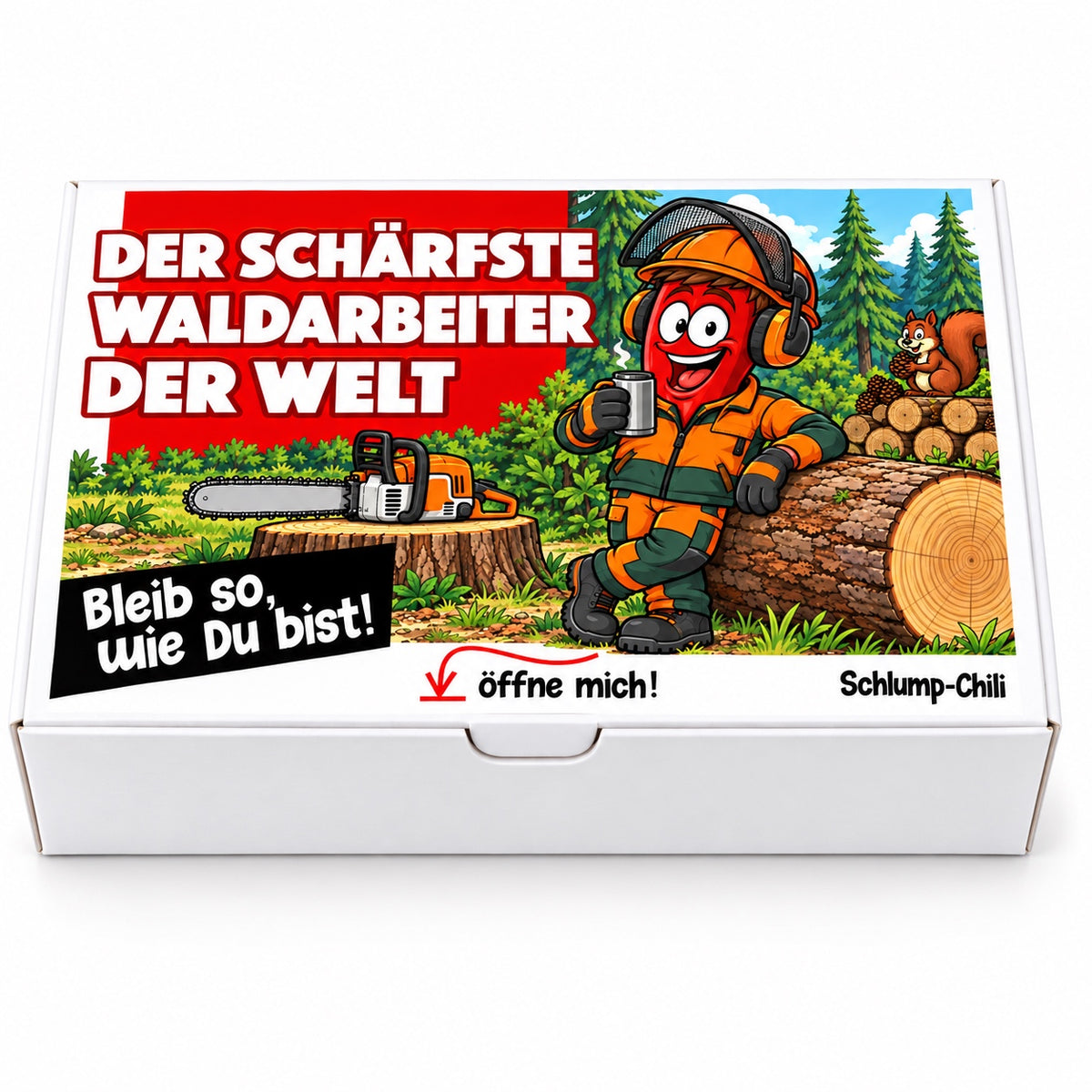 Der schärfste Waldarbeiter der Welt – Geschenkbox Vorderansicht