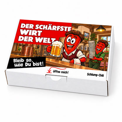 Der schärfste Wirt der Welt – Geschenkbox Schrägansicht