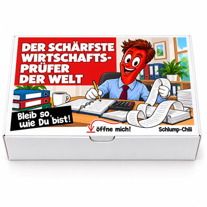 Der schärfste Wirtschaftsprüfer der Welt – Geschenkbox Vorderansicht