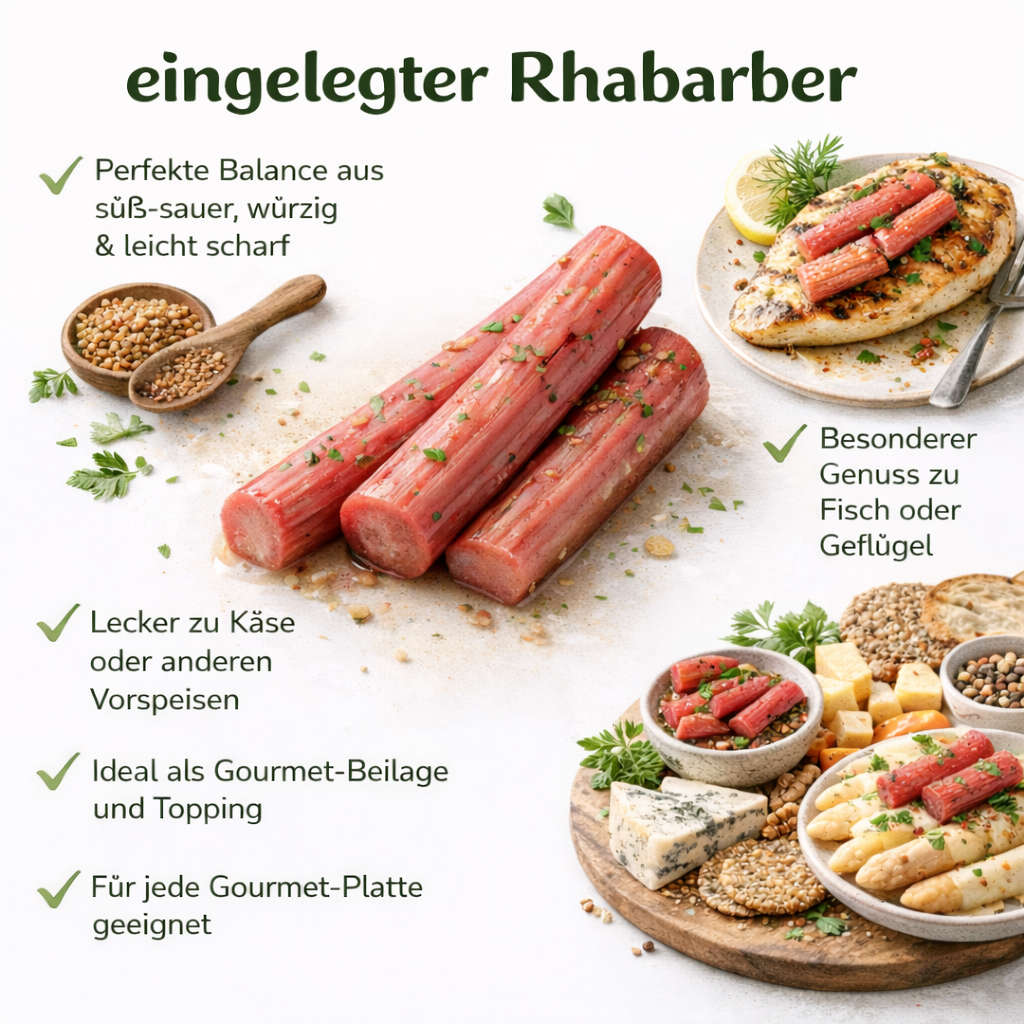 BARBARA Rhabarber eingelegt im Glas mit Chili