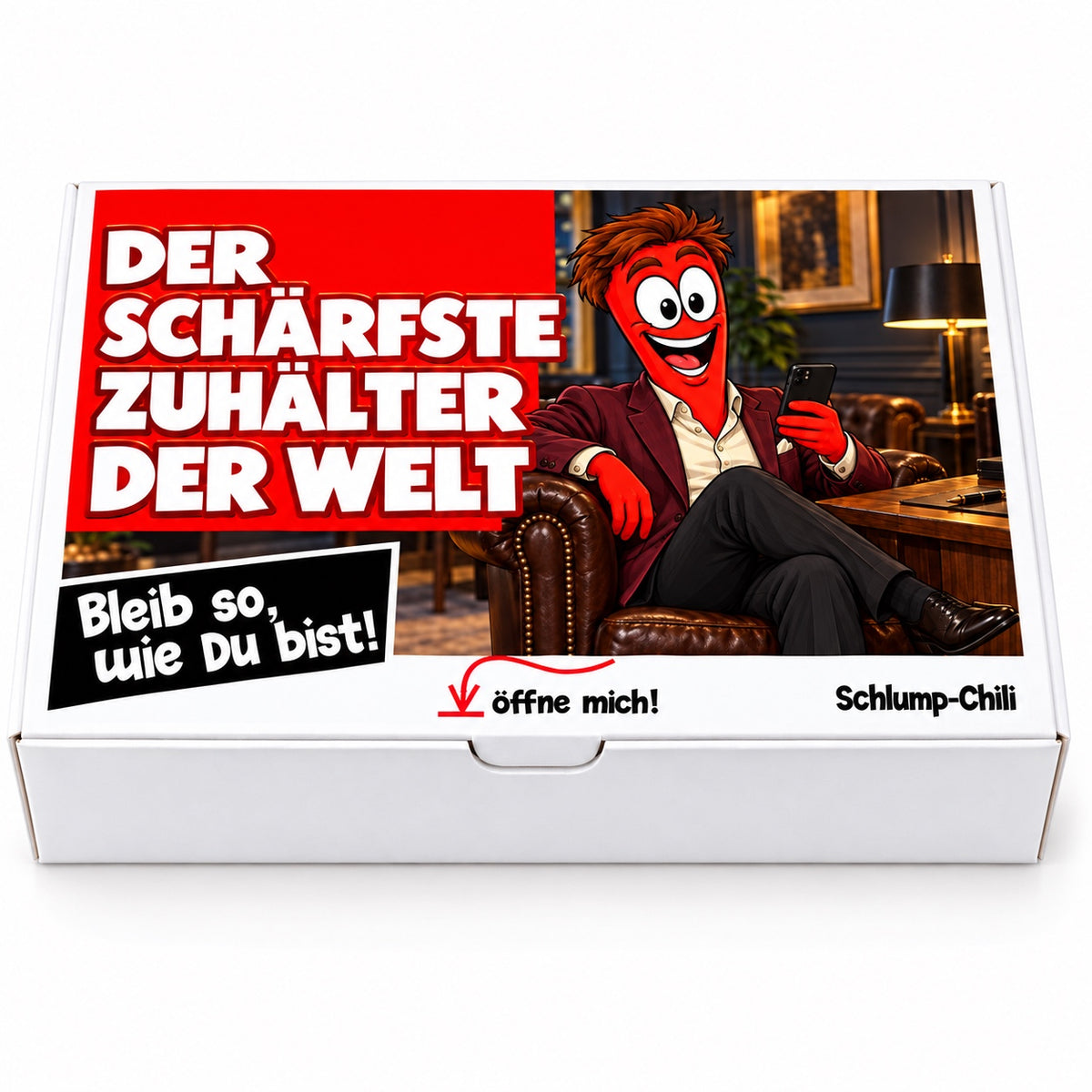 Der schärfste Zuhälter der Welt – Geschenkbox Vorderansicht